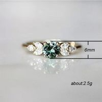 Fashion Emerald Diamond Copper Ring Wedding Ring Women's Engagement Jewelry main image 6
