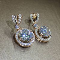 Heart-shaped Copper Inlaid Zircon Fashion Earrings Wholesale main image 1