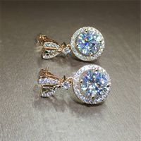 Heart-shaped Copper Inlaid Zircon Fashion Earrings Wholesale main image 3