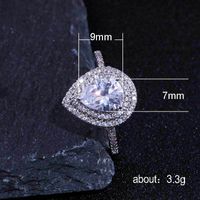 Creative New Pear-shaped Drop-shaped Copper Zircon Ring Women's Jewelry main image 6