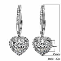 Vintage Heart-shaped Simple Inlaid Zircon Copper Earrings Wholesale main image 6