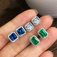 Fashion Geometric Copper Artificial Gemstones Earrings Ear Studs main image 3