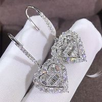 Fashion Heart Shaped Inlaid Zircon Copper Zircon Earrings Wholesale main image 3