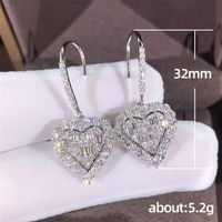 Fashion Heart Shaped Inlaid Zircon Copper Zircon Earrings Wholesale main image 6