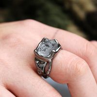 New Creative Imitation Irregular Crystal Ring Exaggerated Hip-hop Hand Jewelry main image 5