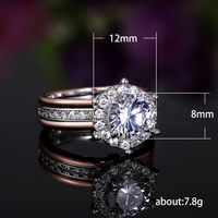 New Creative Copper Two-color Zircon Engagement Ring Fashion Wedding Party Ring main image 6