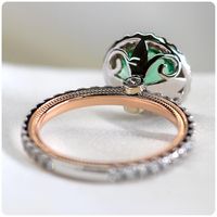 Neue Mode Kupfer Zirkon Damen Ring Versilberter Mikro Smaragd Ring main image 3