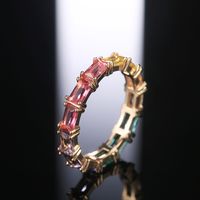 Exquisite Fashion Iridescent Zircon Ladies Copper Fine Rings Wholesale main image 3