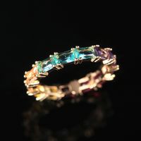 Exquisite Fashion Iridescent Zircon Ladies Copper Fine Rings Wholesale main image 4
