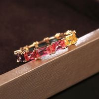 Exquisite Fashion Iridescent Zircon Ladies Copper Fine Rings Wholesale main image 5