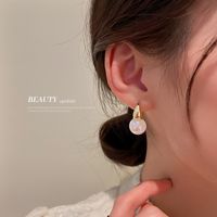 Real Gold Electroplating Mermaid Pearl Earrings Korean Long Ear Buckle Earrings main image 5