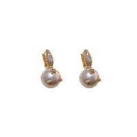 Real Gold Electroplating Mermaid Pearl Earrings Korean Long Ear Buckle Earrings main image 6