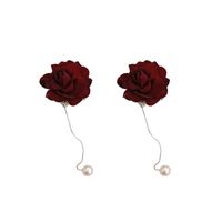 New Flower Pearl Ear Line Retro Fashion Simple Alloy Earrings Female main image 6