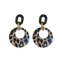 Vintage Leopard Print Geometric Acrylic Circle Earrings Wholesale main image 1