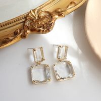 Fashion Transparent Geometric Square Crystal Earrings Wholesale main image 3