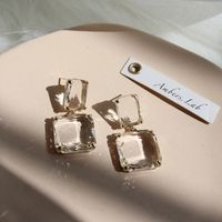 Fashion Transparent Geometric Square Crystal Earrings Wholesale main image 4