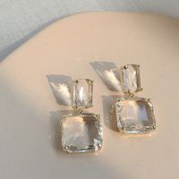 Mode Transparent Geometrische Quadratische Kristall Ohrringe Großhandel main image 5