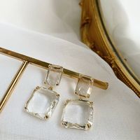 Fashion Transparent Geometric Square Crystal Earrings Wholesale main image 6
