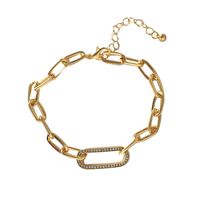 Real Gold Electroplating Geometric Hollow Micro-set Zircon Bracelet Korean Jewelry main image 1