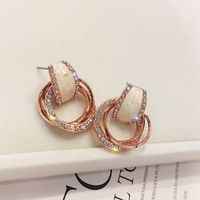 Fashion Rhinestone-encrusted Geometric Circle Metal Earrings Wholesale main image 5
