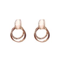 Fashion Rhinestone-encrusted Geometric Circle Metal Earrings Wholesale main image 1