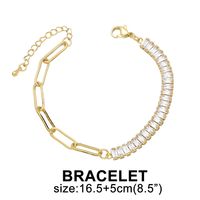 European And American Trend Jewelry Copper Zircon Stitching Chain Necklace Bracelet main image 4