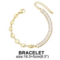 European And American Stitching Geometric Copper Zircon Pig Nose Collarbone Chain Bracelet main image 4