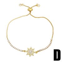 Fashion Copper Micro-inlaid Zircon Chain Heart Eight-pointed Star Pull Bracelet Female main image 6