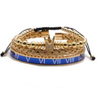 Titanium Steel Roman Alphabet Twist Open Bracelet Crown Adjustable Bracelet Wholesale main image 1