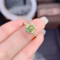 Wholesale Plated 18k Gold Olive Green Ring Open Color Treasure Copper Ring main image 1
