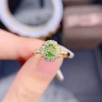 Wholesale Plated 18k Gold Olive Green Ring Open Color Treasure Copper Ring main image 3