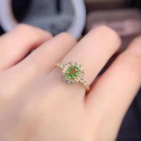 Wholesale Plated 18k Gold Olive Green Ring Open Color Treasure Copper Ring main image 4