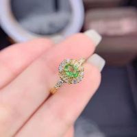 Wholesale Plated 18k Gold Olive Green Ring Open Color Treasure Copper Ring main image 6