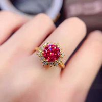 Fashion Plated 18k Ring Snowflake Full Diamond Open Copper Ring main image 4