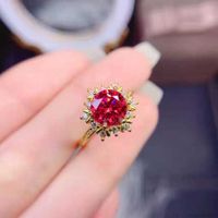Fashion Plated 18k Ring Snowflake Full Diamond Open Copper Ring main image 6