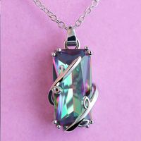 Fashion Colorful Zirconium Copper Necklace Topaz Leaf Necklace main image 3