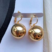 Simple Creative Ball Shaped Metal Copper Earrings Wholesale main image 3