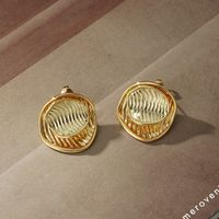 Fashion Geometric Irregular Hollow Copper Earrings Wholesale main image 4