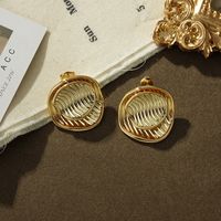 Fashion Geometric Irregular Hollow Copper Earrings Wholesale main image 5