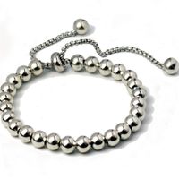 8mm Edelstahl-kugel-armband Diy Einziehbares Perlen-ketten-armband-großverkauf main image 1