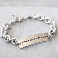 Titanium Steel Square Curved Brand Men's Bracelet Simple Lettering Hand Jewelry main image 5