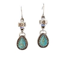 New Creative Retro Turquoise Earrings Ethnic Style Fashion Flowers And Drop Earrings main image 6