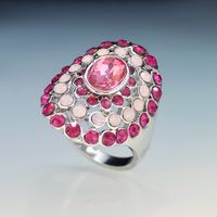 Fashion Rose Red Opal Ring Gemstone Alloy Ring main image 5