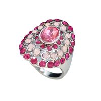 Fashion Rose Red Opal Ring Gemstone Alloy Ring main image 6