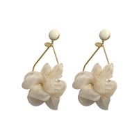Fashion Exaggerated Crystal Fabric Flower Long Earrings Wholesale main image 6