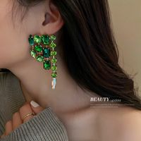 Fashion Rhinestone-studded Irregular Geometric Copper Earrings Wholesale main image 6