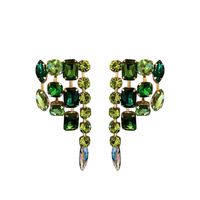 Fashion Rhinestone-studded Irregular Geometric Copper Earrings Wholesale main image 1