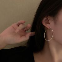 Pendientes De Aro De Aleación Grandes Con Tachuelas De Diamantes De Imitación De Moda Al Por Mayor main image 5