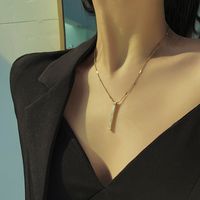 Shell Titanium Steel Necklace Simple Clavicle Chain Fashion Necklace main image 1