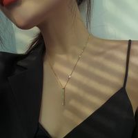 Shell Titanium Steel Necklace Simple Clavicle Chain Fashion Necklace main image 4